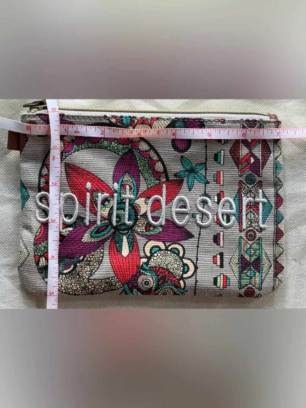🦋Sakroots Floral Paisley Zip Pouch in Teal, Purple & Red
